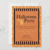 Fun Black Orange Ghost Niedliches Halloween-Party Einladung (Vorderseite)