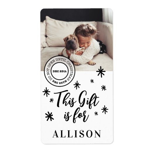 Fun Black Script Personalisiert Foto Name Geschenk (Vorne)