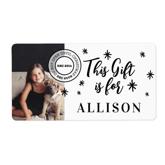 Fun Black Script Personalisiert Foto Name Geschenk (Vorne)