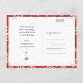 Fun Black Script Santa Reindeer Name Weihnachten (Rückseite)