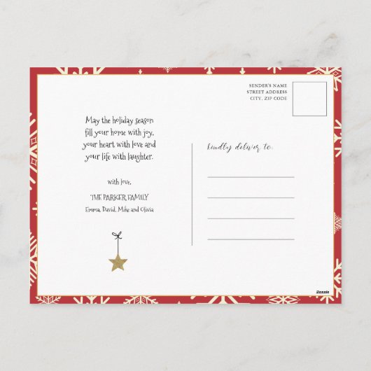 Fun Black Script Santa Reindeer Name Weihnachten (Rückseite)