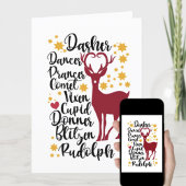 Fun Black Script Santa Reindeer Name Weihnachten