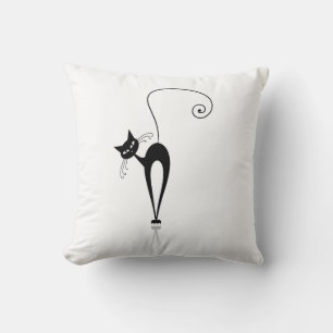Fun Black Stylized Cats Kissen