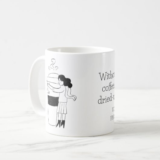 FUN BLACK & WHITE freehand drawing original Kaffeetasse (Vorderseite Links)