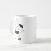 FUN BLACK & WHITE freehand drawing original Kaffeetasse (Vorderseite Links)