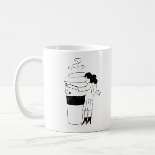 FUN BLACK & WHITE freehand drawing original Kaffeetasse (Links)