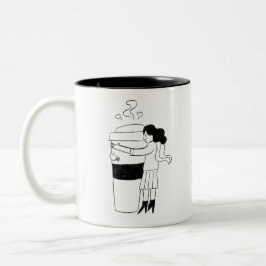 FUN BLACK & WHITE freehand drawing original Zweifarbige Tasse