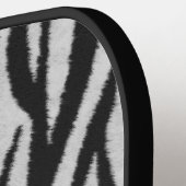 Fun Black & White Imitats Zebra Muster mit Name Pickleball Schläger (Linke Seite)