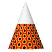 Fun Black Yellow Orange Red Concentric Circles Partyhütchen (Vorderseite)