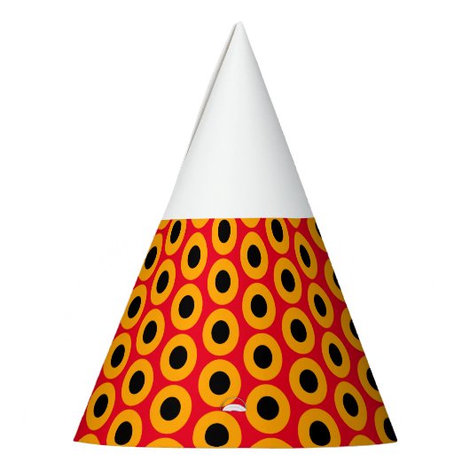 Fun Black Yellow Orange Red Concentric Circles Partyhütchen (Links)