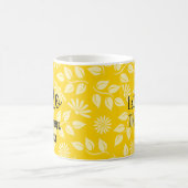 Fun-Blätter Daisies Muster Bright Yellow Template Kaffeetasse (Mittel)