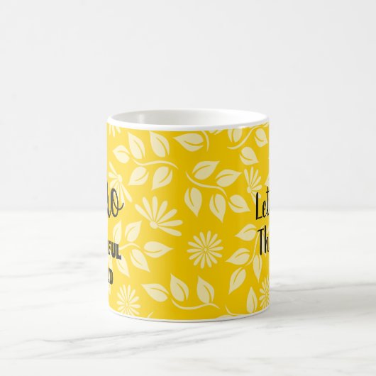 Fun-Blätter Daisies Muster Bright Yellow Template Kaffeetasse (Mittel)