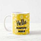Fun-Blätter Daisies Muster Bright Yellow Template Kaffeetasse (Links)