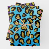 Fun Blau, Rosa, Lila Leopardendrucke Geschenkpapier Set (Beispiel)