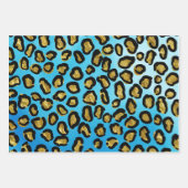 Fun Blau, Rosa, Lila Leopardendrucke Geschenkpapier Set (Vorderseite)