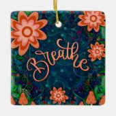 Fun Blauer Atemzug Anregende Inspiritivität Keramikornament (Vorderseite)