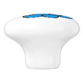 Fun blauer Ballon Tier Affen Design Keramikknauf (Seitenansicht)
