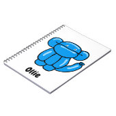 Fun blauer Ballon Tier Affen Design Notizblock (Linke Seite)