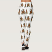 Fun Blockstil bemalt Golden Retriever Leggings (Rückseite)