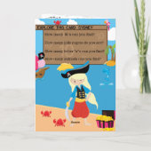 Fun Blonde Girls Pirate Color Me Happy Birthday Karte (Rückseite)