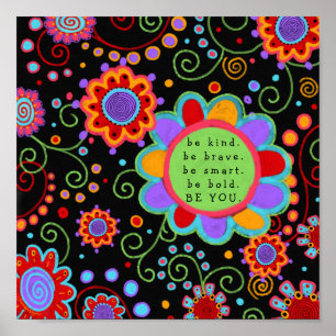 Fun Bloral Colorful "BeYou" Klasse Poster