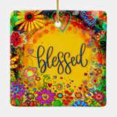 Fun Bloral gesegnet farbenfrohe Hübsche Inspiritiv Keramikornament (Rückseite)