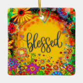 Fun Bloral gesegnet farbenfrohe Hübsche Inspiritiv Keramikornament (Vorderseite)