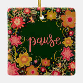 Fun Bloral Green Pause ermutigt Inspirivity Keramikornament