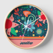 Fun Bloral Personalisiert Inspirivity Clock Uhr (Vorderseite)