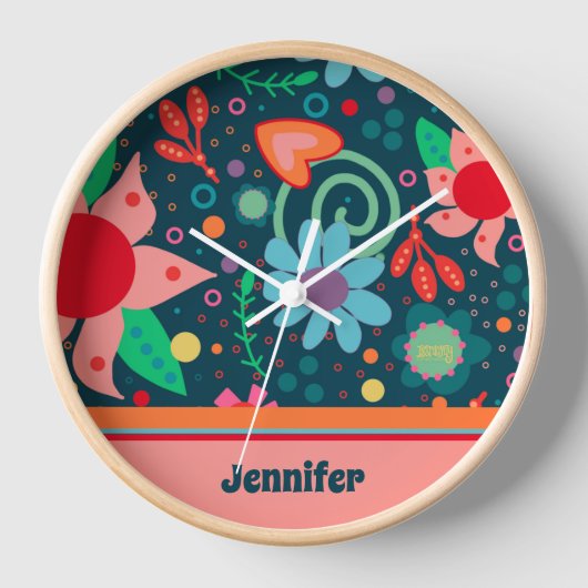Fun Bloral Personalisiert Inspirivity Clock Uhr (Vorderseite)