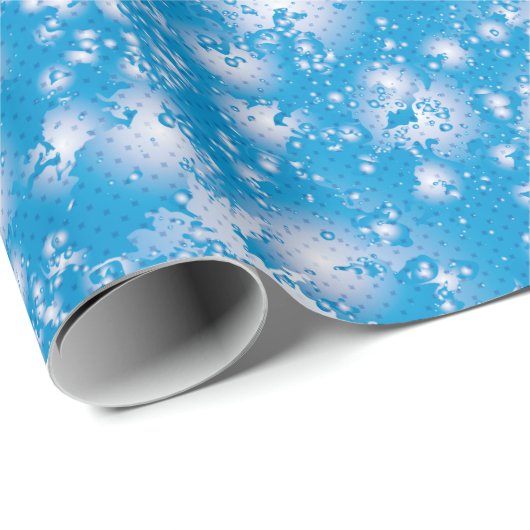 Fun BLUE Abstrakt Ink Super Splash Muster Geschenkpapier (Rolleneckpunkt)