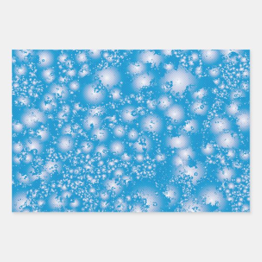 Fun BLUE Abstrakt Ink Super Splash Muster Geschenkpapier Set (Vorderseite)