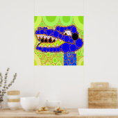 Fun Blue Alligator Krokodile Retro Circles Mosaik Poster (Küche)