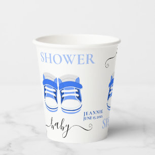 Fun Blue Baby Shoes BABY SHOWER Pappbecher