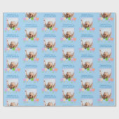 Fun Blue Birthday Personalisiert Foto Tulip Blume Geschenkpapier (Flach)