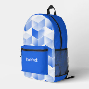 Fun Blue Cubes, Personalisiert Bedruckter Rucksack