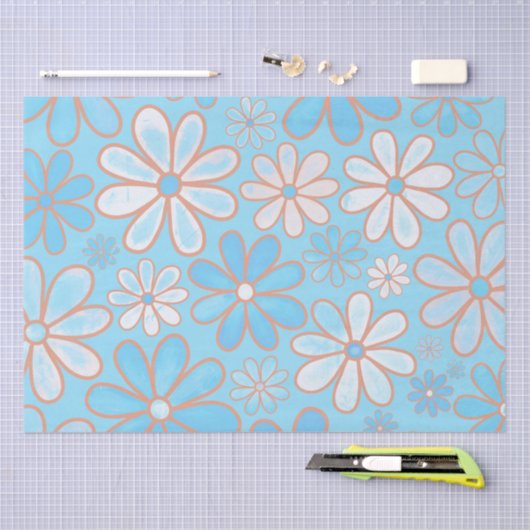 Fun Blue Daises. Seidenpapier (Handwerk)