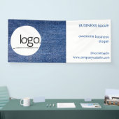 FUN BLUE DENIM JEAN LOGO BUSINESS DECOR MARKETING BANNER (Messe)