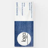FUN BLUE DENIM JEAN LOGO BUSINESS DECOR MARKETING BANNER (Vertikal)