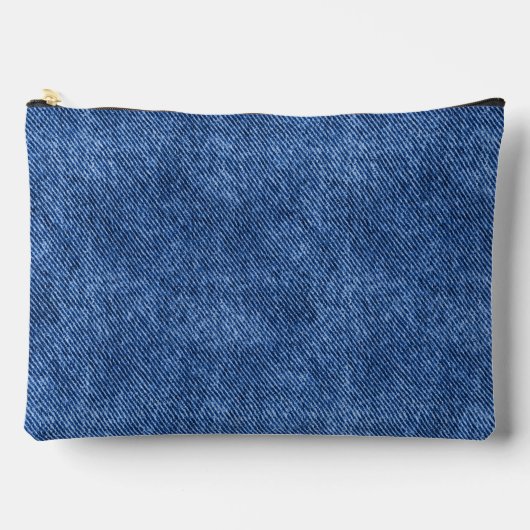 Fun Blue Denim Muster Zubehörtasche (Vorderseite)