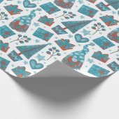 Fun Blue Festive Gonks Weihnachtsgeschenk Geschenkpapier (Ecke)