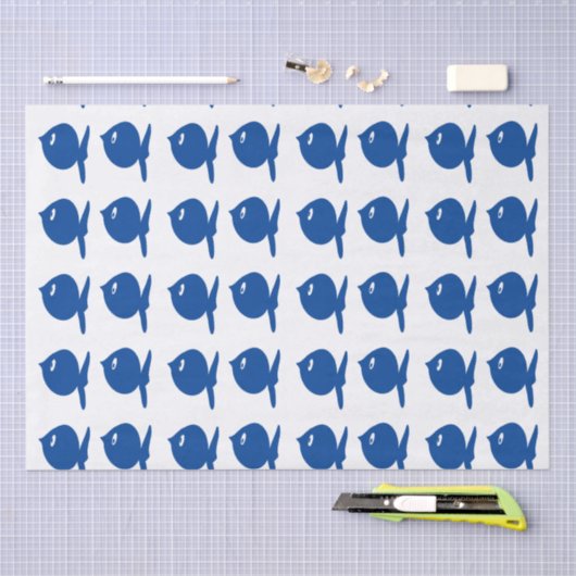 Fun Blue Fish Seidenpapier (Handwerk)