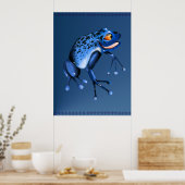 Fun Blue Frog Poster (Küche)
