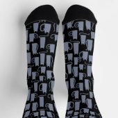 Fun Blue Gray Cat Socken (Oben)