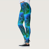Fun Blue Green Gefärbte Krawatte Snowflake Muster Leggings (Links)