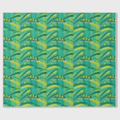 Fun Blue Green Yellow Chameleon Wrapping Paper Geschenkpapier (Flach)