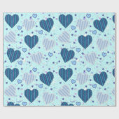 Fun Blue Hearts Geschenkpapier (Flach)