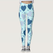 Fun Blue Hearts Leggings (Vorderseite)