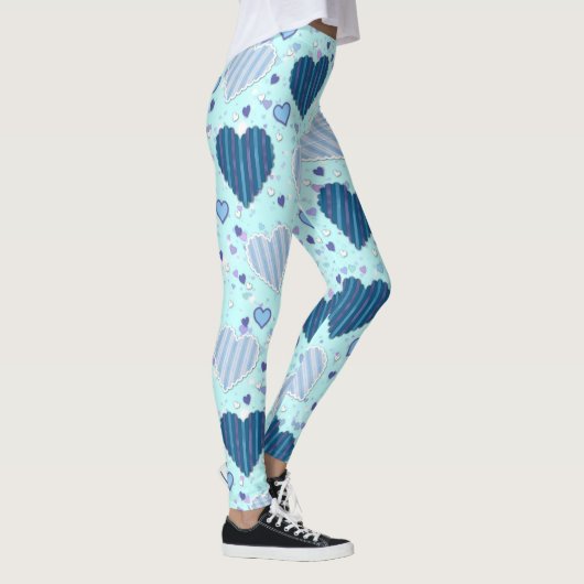 Fun Blue Hearts Leggings (Rechts)