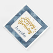 Fun Blue Jean Denim Birthday Paper Napkin Serviette (Ecke)